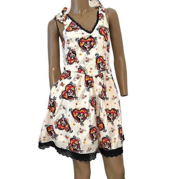 Hot topic The Book Of Life La Muerte print fit and flare dress medium D3 4940 - Picture 13 of 13
